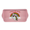 Plateau rose licorne 15 x 30,5 cm