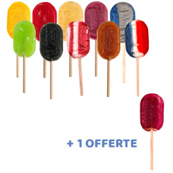 10 Sucettes artisanales assortiment mixte +1 offerte